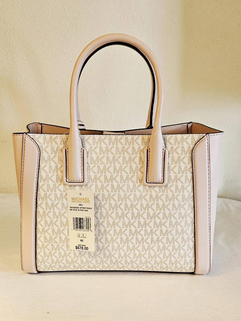 Michael Kors Blush and Cream Logo Satchel - Picture 5 of 11